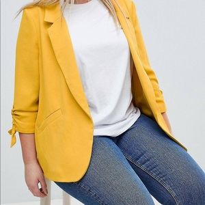 River Island ruched-sleeved boyfriend blazer